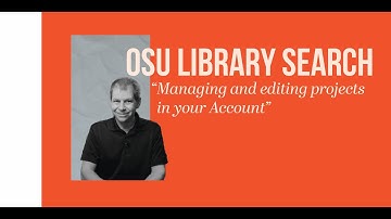 OSU Library Search: Managing and editing projects in your Account