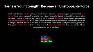 Harness Your Strength: Become an Unstoppable Force #beunstoppable  #innerstrength