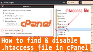 How to find .htaccess file in cPanel and then disable it? screenshot 5