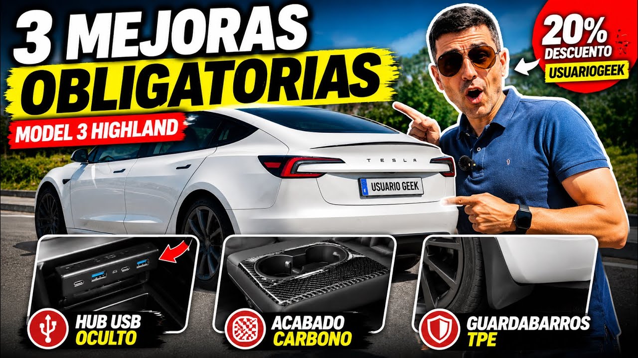 Instalo 3 accesorios MUY útiles para el Tesla Model 3 Highland ¿Merecen la pena? | Hansshow episode artwork