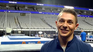 Paul Juda leads floor following a fall on high bar | Interview | 2024 U.S. Gymnastics Championships