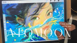 🎨Procreate drawing Acrylic coloring / white noise🎵