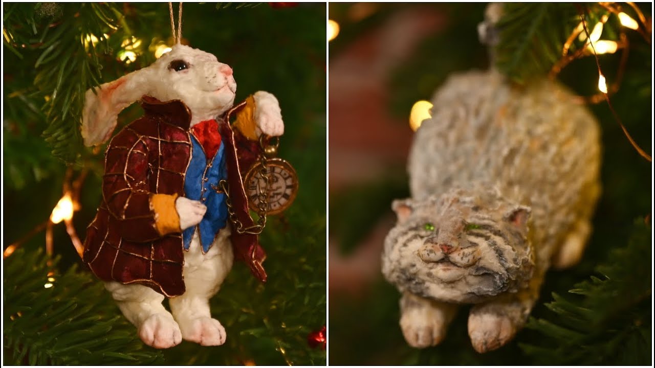 Символ 2023 года на елку! / Чеширский кот и Белый кролик из ваты