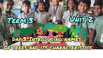 Unit 2 Term 3/Day 3/Introducing the trees names and its characteristics/English Ennum Ezhuthum