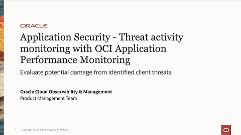 Application Security - Threat activity monitoring with OCI APM