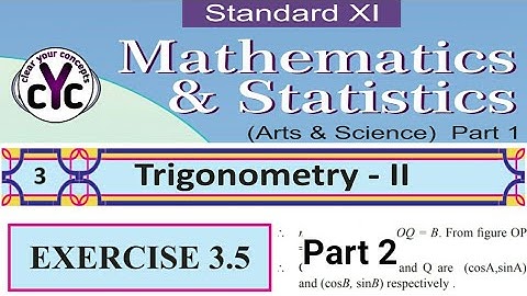 Exercise 3.5(Q.5to9), Trigonometry 2, class 11 maths part 1, Maharashtra board