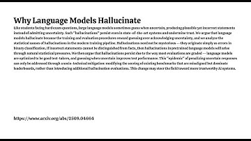 Why Language Models Hallucinate