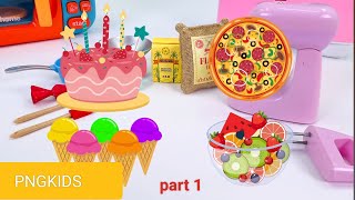 Lets Create Birthday Dinner Party Toy Kitchan Cooking And Learning Video Part 1