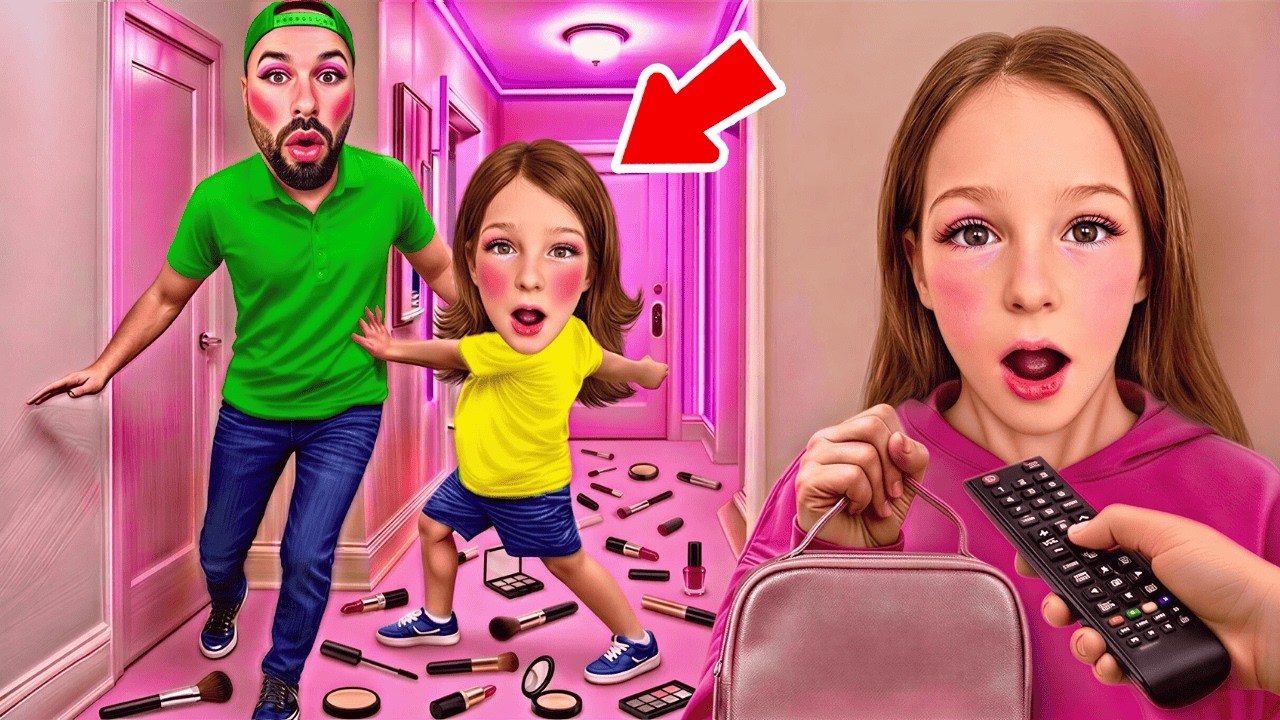 ADA SİHİRLİ KUMANDAYI BULDU! EVDEKİ HERKESE MAKYAJ YAPTI!