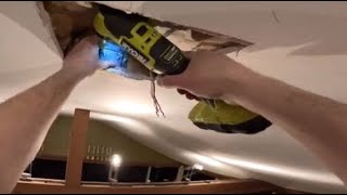 Replacing the Ceiling Fan Electrical Box in the Living Room