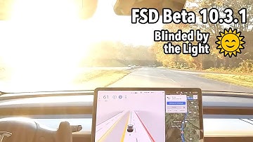 Tesla FSD beta 10.3.1 blinded by the sun