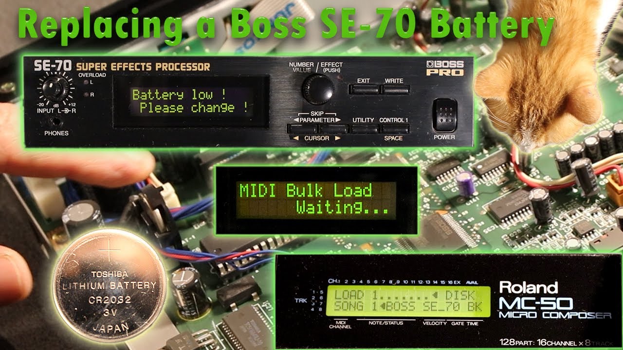 【電池交換済】BOSS SE-70 スーパーエフェクトプロセッサー Replacing a Boss SE-70 Battery - YouTube