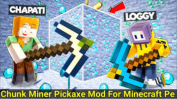 Chunk Miner Pickaxe Mod In Minecraft Pe | Chunk Pickaxe Mod For Minecraft Pe | In Hindi | 2021