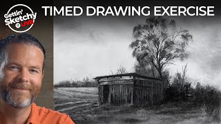Draw a Landscape with Charcoal in 45 Minutes - Gettin' Sketchy LIVE