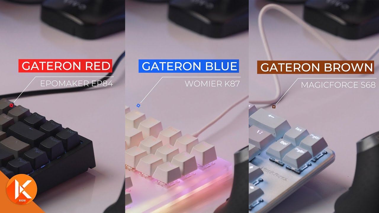 olie peber fascisme Gateron Blue Vs. Gateron Red Vs. Gateron Brown Switches - Typing Sound ASMR  - YouTube