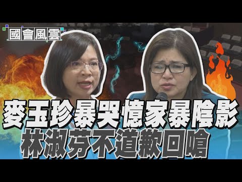 麥玉珍暴哭憶家暴陰影 林淑芬不道歉回嗆｜TVBS新聞