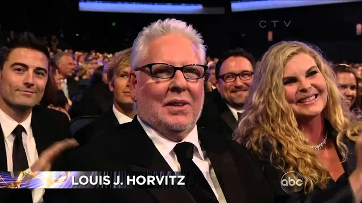 Ricky Gervais presents award at the 2012 Emmys