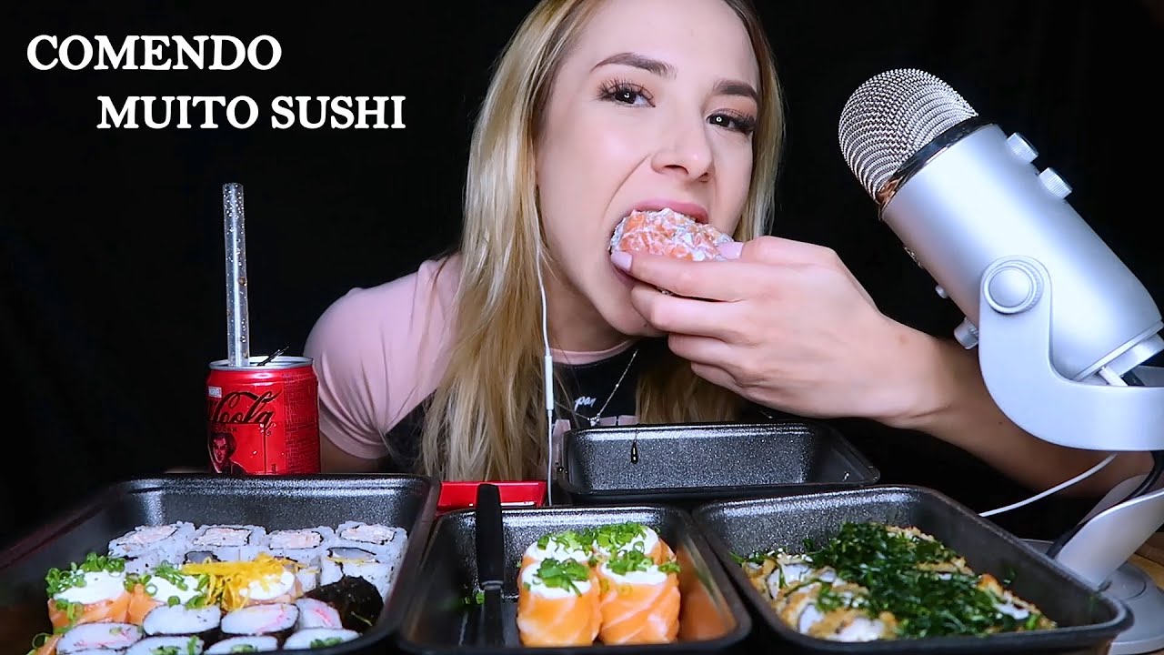ASMR COMENDO COMIDA JAPONESA 🍣 SONS DE MASTIGAÇÃO