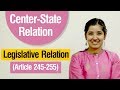 Centre-State Relations | Article 245 - 255 of the Indian Constitution | Legislative Relations