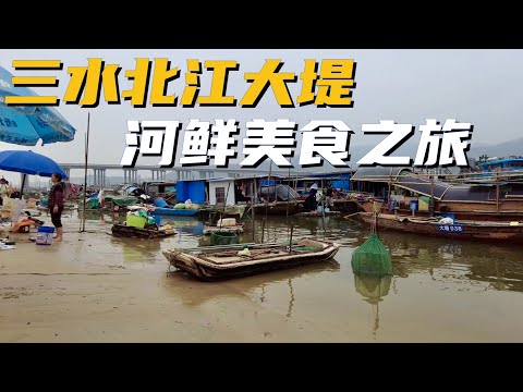 【广州漫步粤菜美食】三水北江大堤河鲜美食之旅｜河虾｜淡水贝｜黄沙蚬｜臭屁醋｜渔船｜河鲜加工｜河鲜市场 Walk in GuangZhou [粤语中文字幕]   [subtitle]