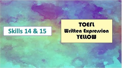 UMAR TOEFL Written Expression Skills 14 & 15 Parallel Structure