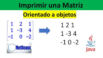 Mostrar o imprimir una  matriz en la consola, con Java y Netbeans, orientado a objetos