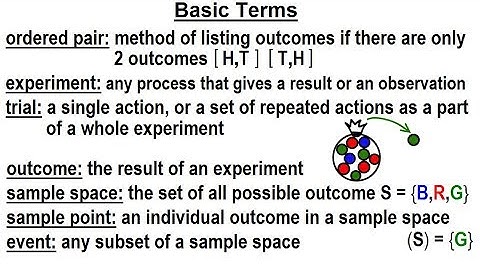 Statistics: Ch 4 Probability in Statistics (4 of 74) Basic Terms