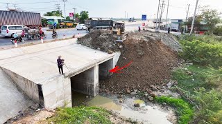 EP2 EPIC Footage!! Filling Up Space Over Sewage By Bulldozer KOMATSU D58E Truck Dumping Dirt