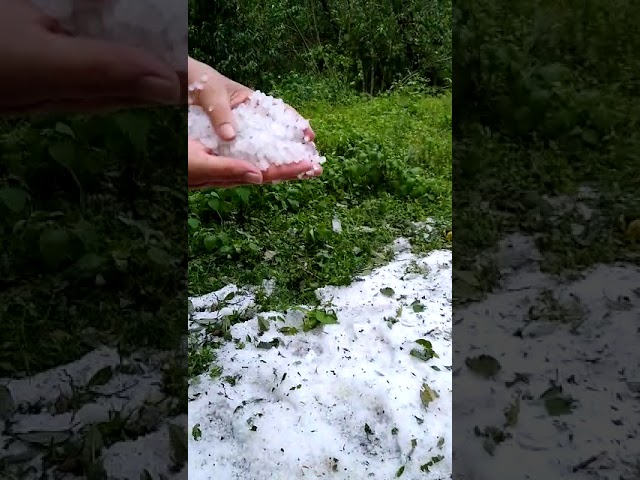 Gran caída de granizo en la ruta que lleva a Los Valles en Tucumán
