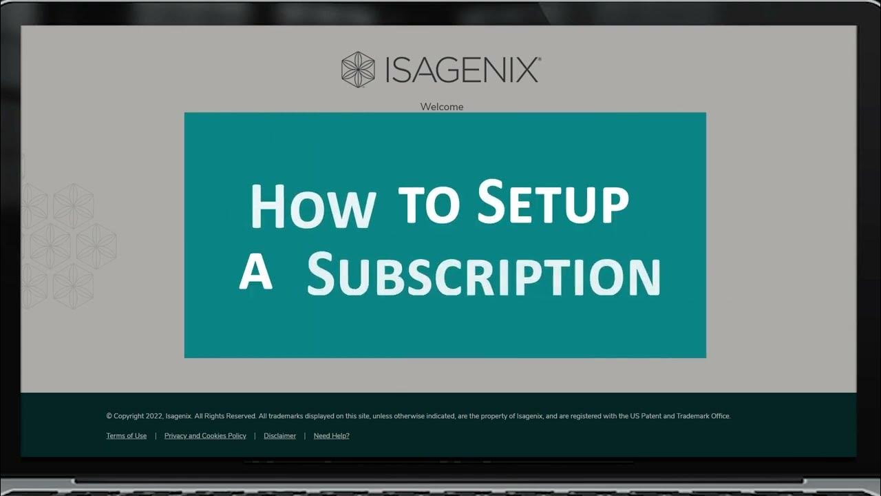 Isagenix Back Office Subscription Set up YouTube