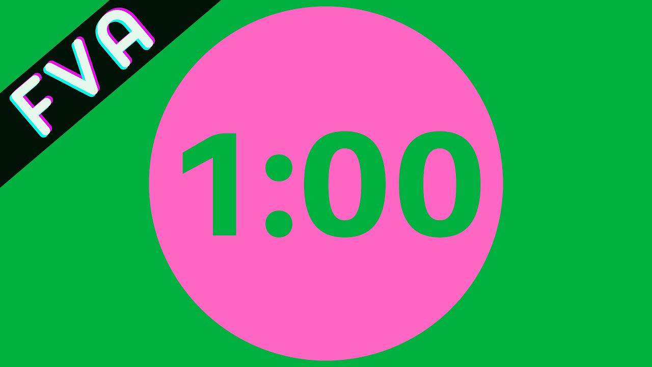 CHROMA 4K - COUNTDOWN 1 MINUTE TIMER (PINK) - Free Video Assets - YouTube