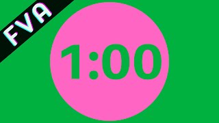 CHROMA 4K - COUNTDOWN 1 MINUTE TIMER (PINK) - Free Video Assets