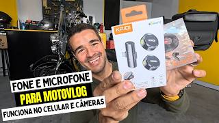 MICROFONE OU FONE DE OUVIDO PARA MOTOVLOG COM CELULAR E CÂMERA DE AÇÃO