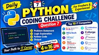 Details Daily Python Coding Challenge #7 | Top IT Company Interview Questions | Freshers & Experienced Update