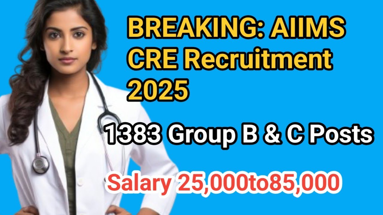 AIIMS CRE 2025 Notification Out | 1383 Group B & C Posts | Apply Online Before 2 Dec
