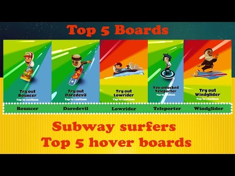 SUBWAY SURFERS TOP 5 BOARDS