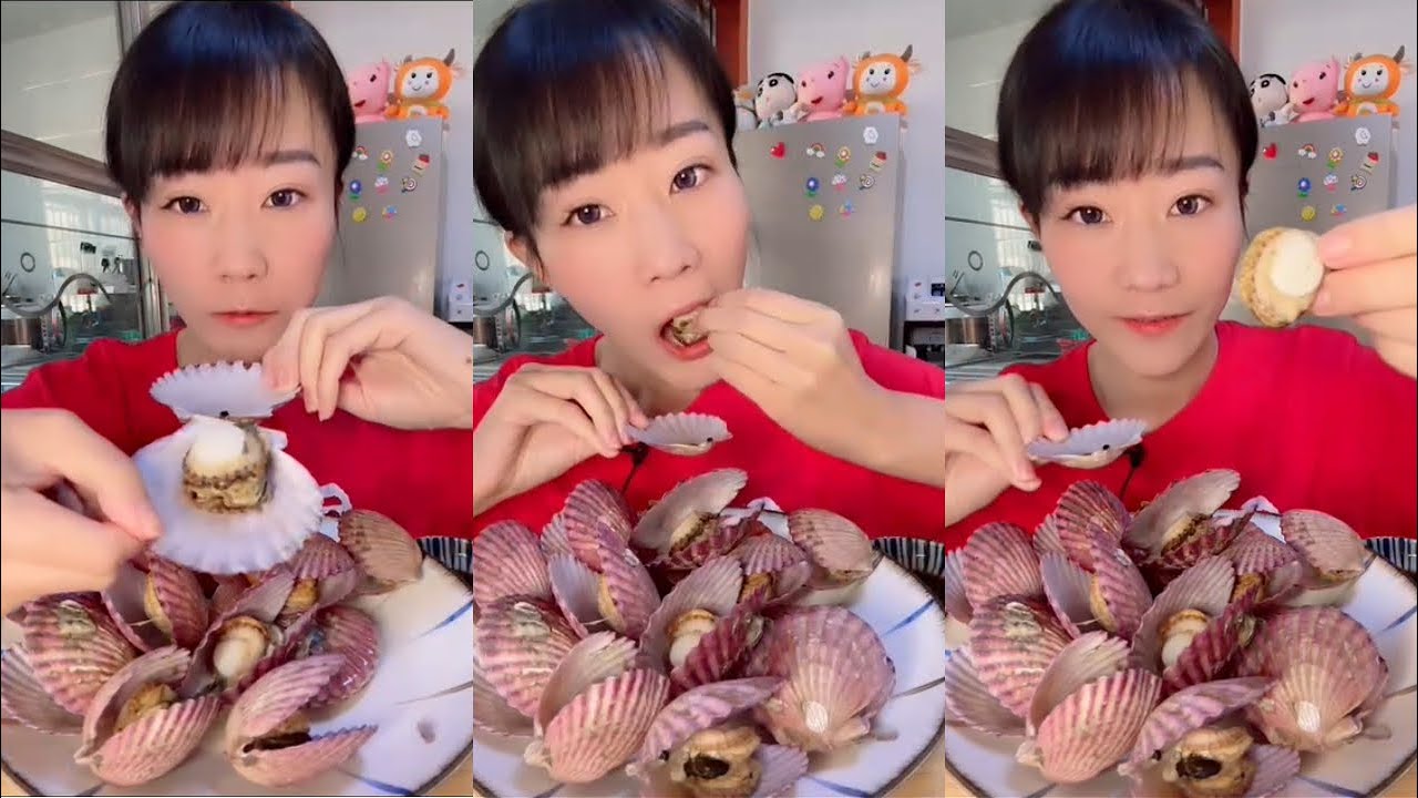 [ASMR MUKBANG] Girl Likes Eating Red Shells! 💖 Cooked & Delicious ...