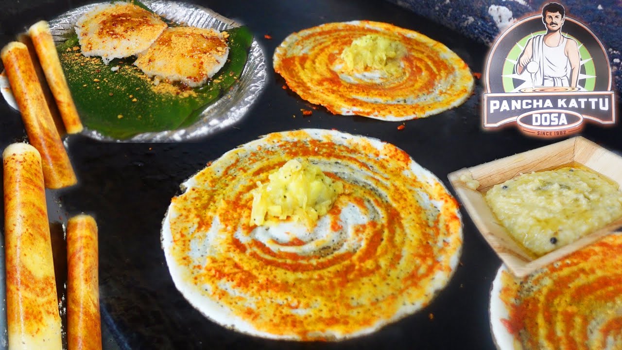 Rayalaseema Authentic Breakfast in Hyderabad | PANCHA KATTU DOSA | Ghee Kaaram Dosa/Ghee Pongal/Idli | Street Food Zone