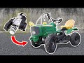 Real Engine in a Toy Tractor - The Drive!