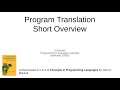 01204435 - 03 Program Translation: Short Overview