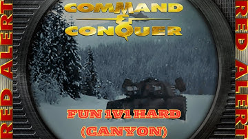 Command And Conquer Red Alert Skirmish 1v1 Hard (Kaart: Canyon) RTS Allied Gameplay PC