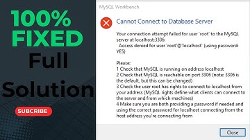Fix Cannot Connect to MySQL Server in Workbench | 100% Working Solution 2025