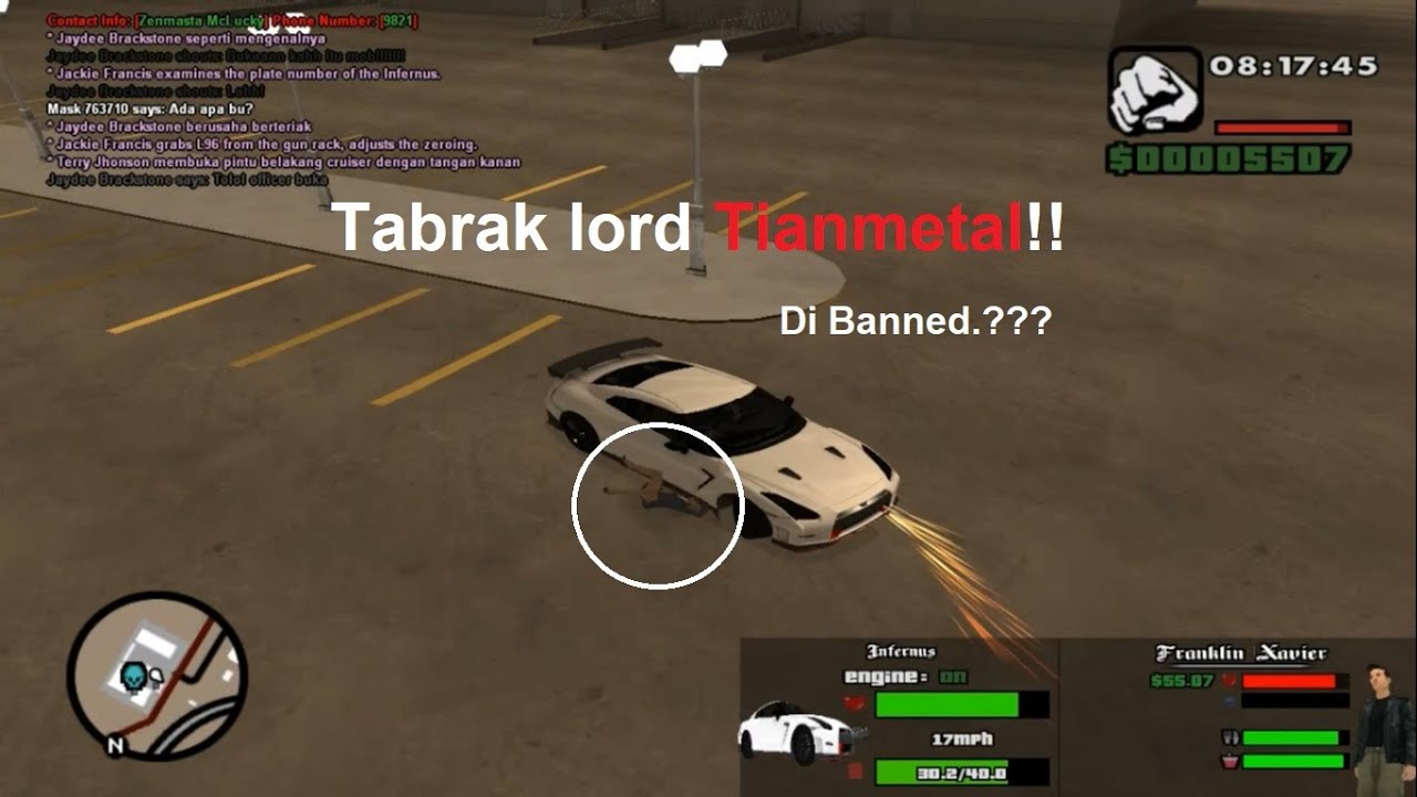 GTA San Andreas [JGRP] - Tabrak lord tianmetal pakai mobil