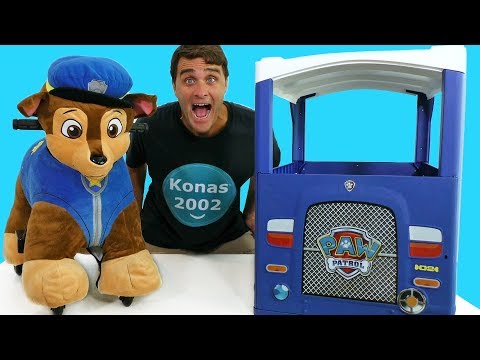 giant paw patrol ride on plush chase