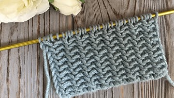 ПЛОТНЫЙ ДВУСТОРОННИЙ УЗОР СПИЦАМИ!