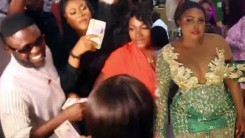 Moment Nkechi Blessing, Jamiu Azeez, Movies Stars rain Money on Zainab Bakare @ her Film Launching