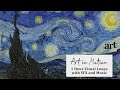 Starry night by vincent van gogh  art in motion  1 hour loop with music  television screensaver