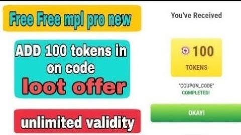 Mpl today coupon code || mpl today token code || mpl today token coupon code By Technical hacks.