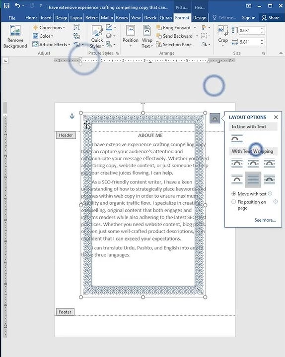 Insert Fancy Border in MS Word Document | Jan Composing Centre