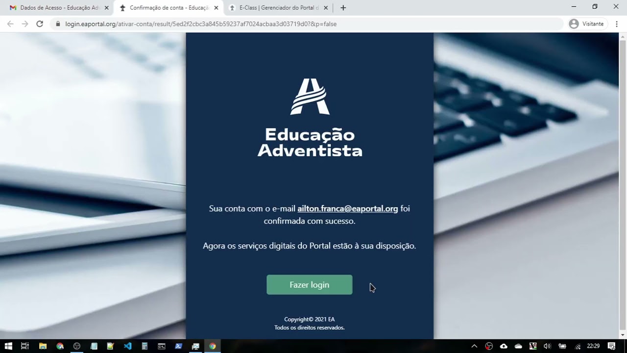 Novo Login Educação Adventista @eaportal - YouTube